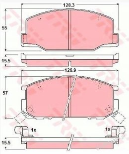 Brake pad set TOYOTA PREVIA 2.4