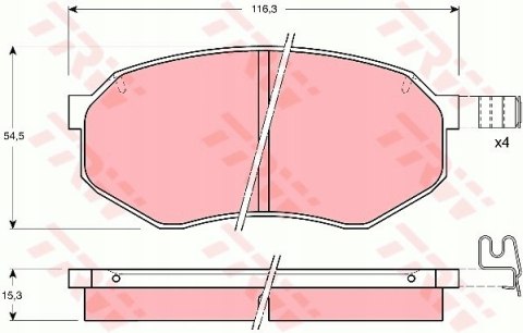Komplet klocków hamulcowych MAZDA 626,929 Komplet klocków hamulcowych MAZDA 626,929