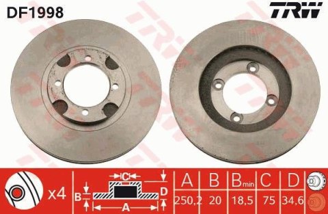 Brake disc MAZDA 626 2.0 Brake disc MAZDA 626 2.0