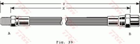 Brake hose AUDI,VOLKSWAGEN,1.6 74-