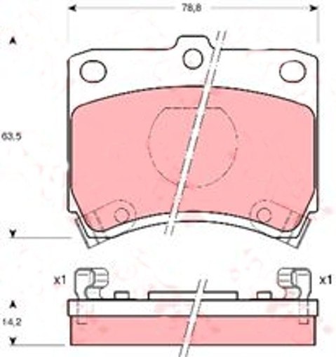 Komplet klocków hamulcowych MAZDA 121