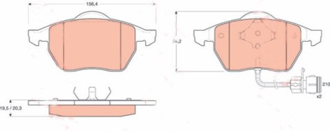 Brake Pad Set AUDI wtyczka okrągła