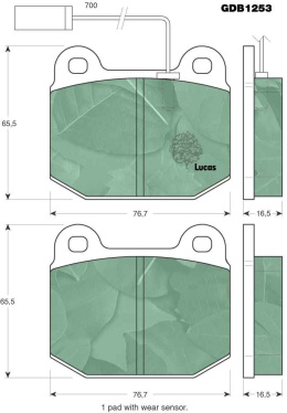 Brake pad set ALFA ROMEO 1.8 8/87-