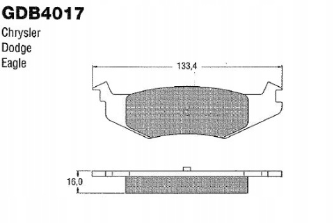 Komplet klocków hamulcowych CHRYSLER