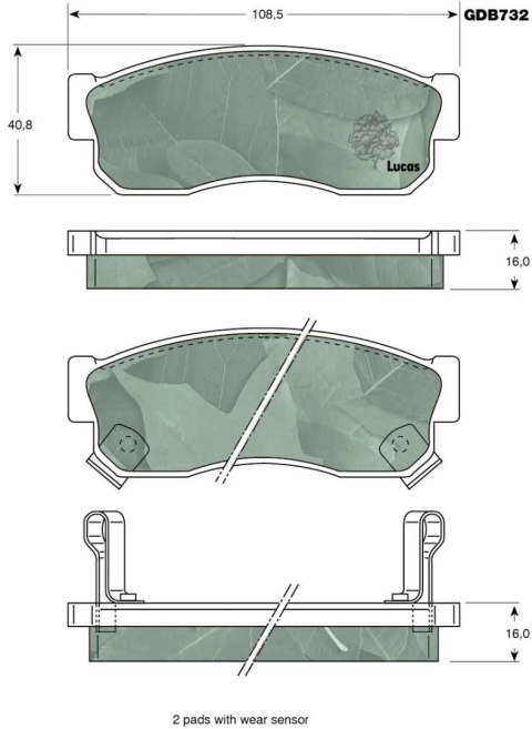 Brake pad set NISSAN