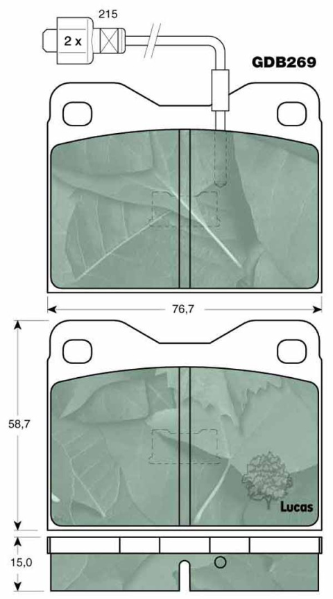 Brake pad set TALBOT 1307-1309,1510