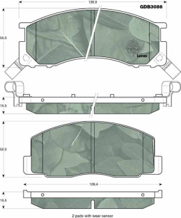 Komplet klocków hamulcowych TOYOTA PREVIA 2.4