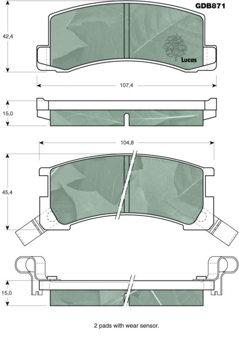 Brake pad set TOYOTA