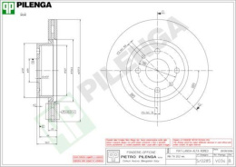 Tarcza hamulcowa PILENGA V034 ALFA FIAT LANCIA THEMA