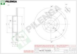 Tarcza hamulcowa PILENGA 5763 OPEL ASTRA G 1.2 02.98-01.0