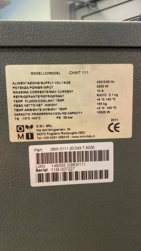 Chłodziarka OMI CHW T111 9kW Chłodziarka OMI CHW T111 9kW
