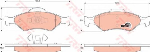 Brake blocks front FORD FIESTA IV, KA