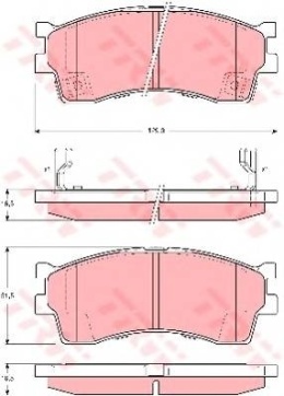 Brake blocks front KIA CLARUS 96-, KIA RIO, CARENS 00-