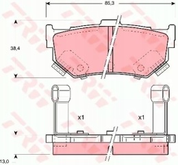 Brake pads behind SUZUKI SWIFT 86-96