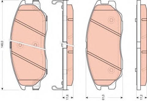 Klocki hamulcowe przód Hyundai TERRACAN 04-06r.