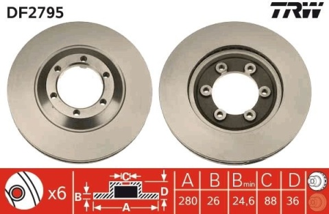 Brake disc OPEL, ISUZU, VAUXHALL