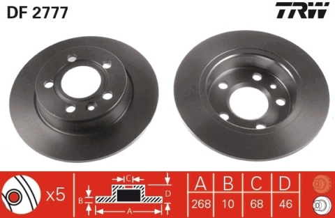 Brake disc FORD, SEAT, VW