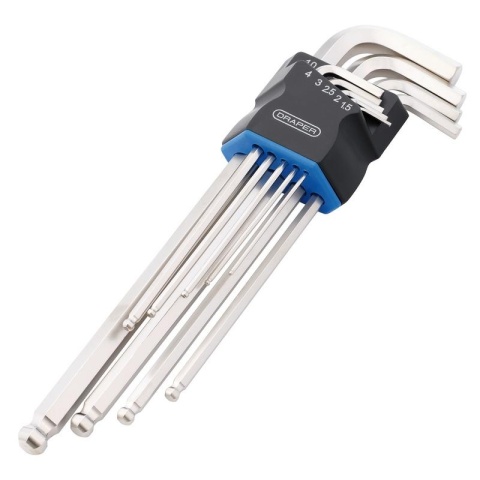 Metric Extr Long Arm Ball End Hex Key Set (9 Piece)